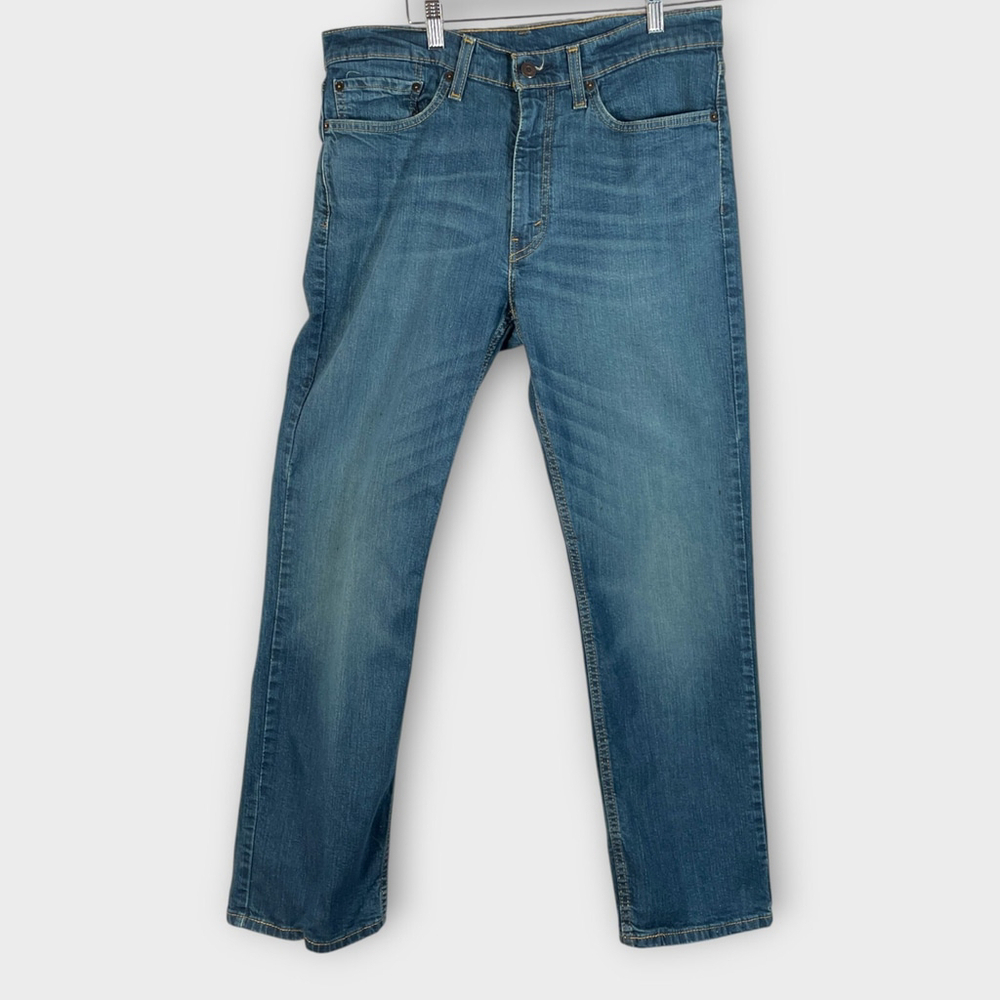 Levis 514 Jean Pants Mens 34 x 30 Blue Denim Straight Leg Stone Wash Stretch